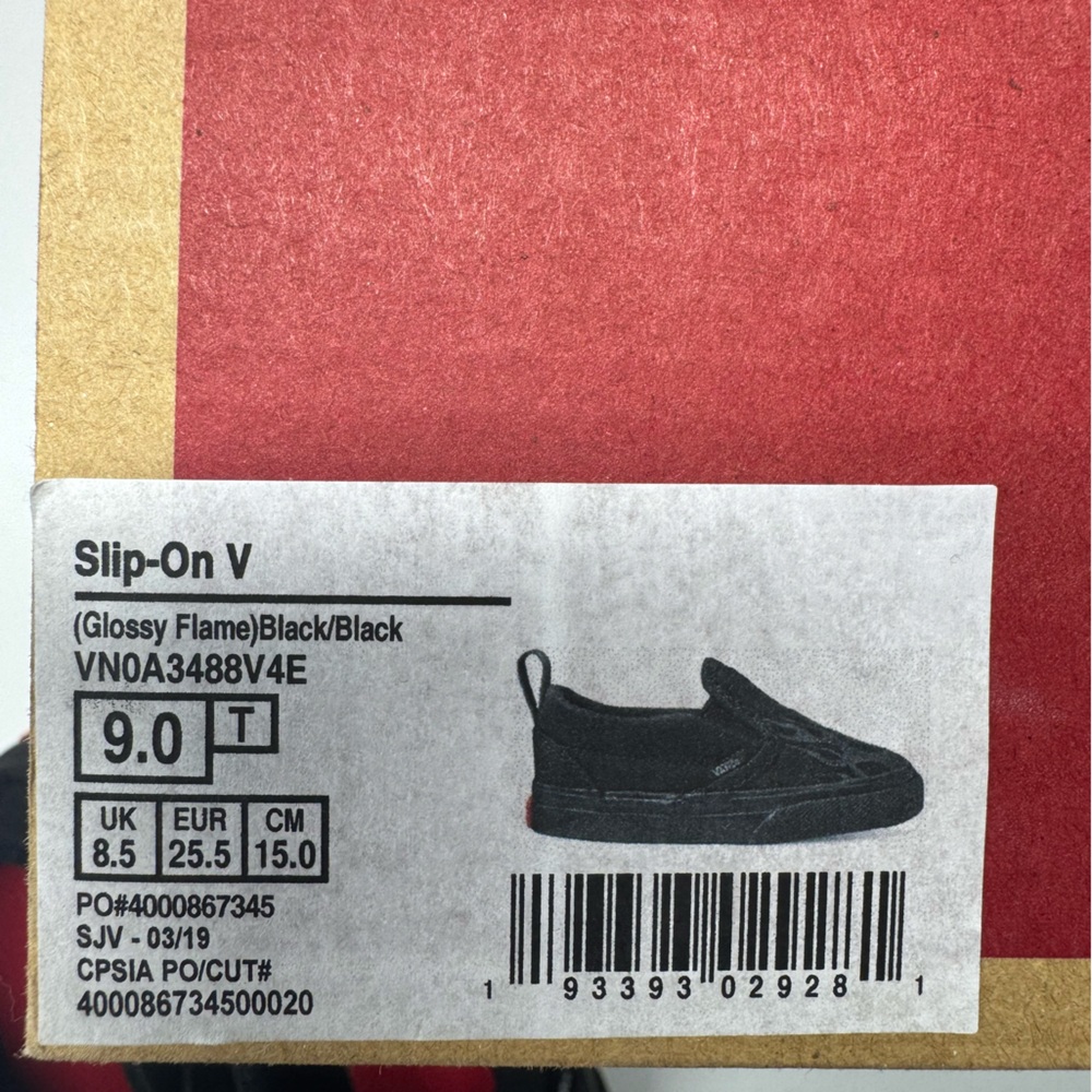 Vans Glossy Flame Black Slip-On Sneakers